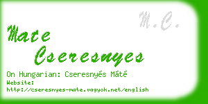 mate cseresnyes business card
