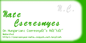 mate cseresnyes business card